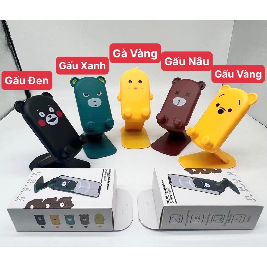 Giá đỡ điện thoại ipad để bàn hình thú gấp gọn
