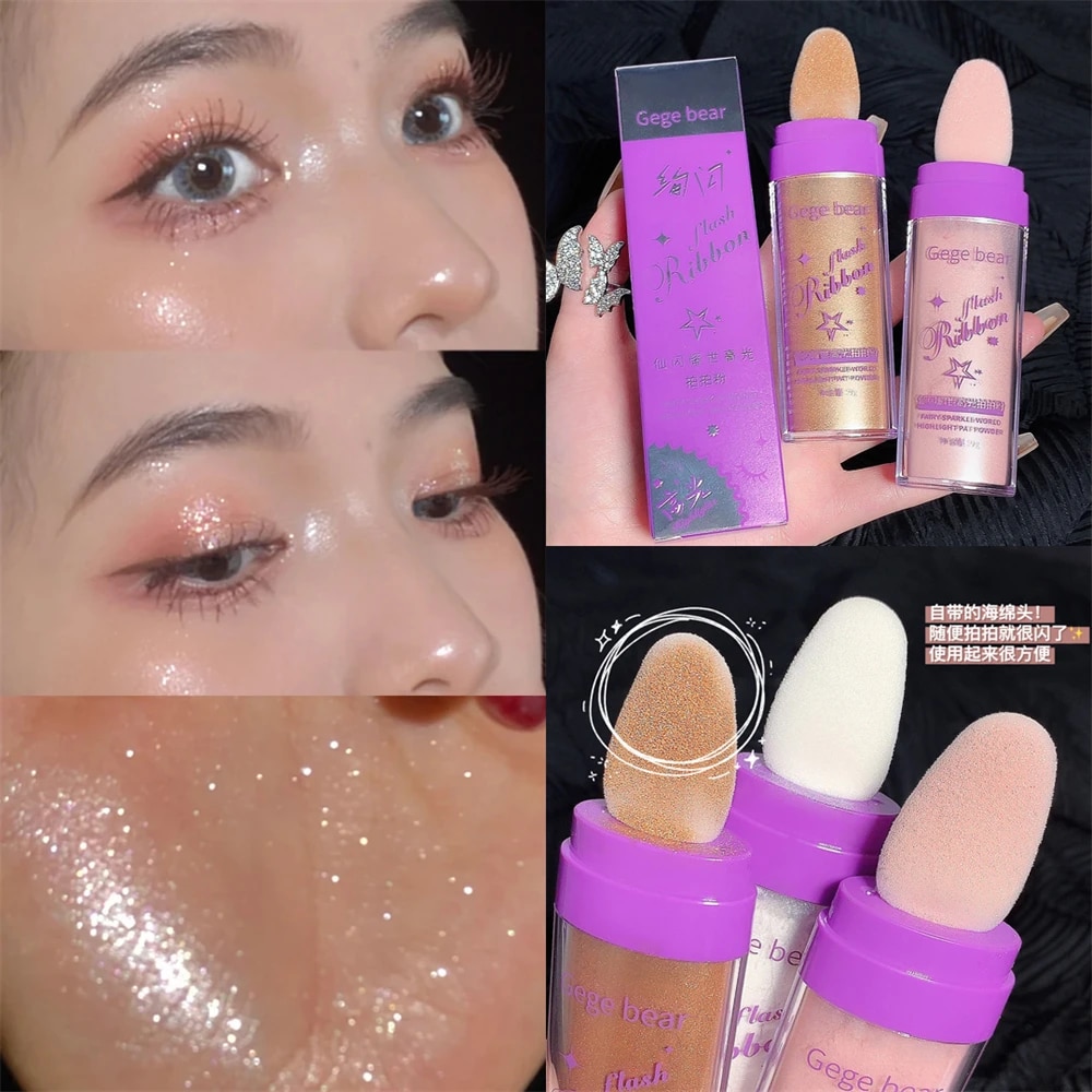 3colors Highlighter Glitter Fairy Powder Contour Shading Powder Shimmer Highlighter Stick Illuminator Makeup For Face Body. 