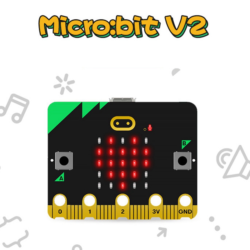 1 Piece Bbc Microbit V2.0 Motherboard an Introduction to Graphical Programming in Python Development Board V2.0 Motherboard for Primary and Secondary Schools