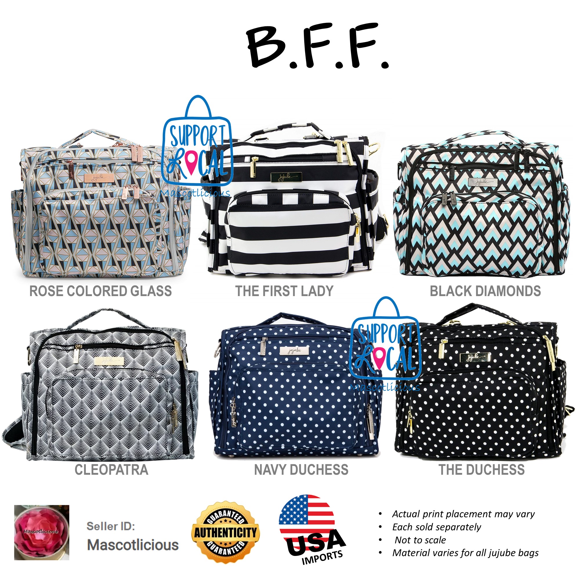 Jujube ∣ Ju-Ju-Be (BFF) convertible diaper bag~ Options