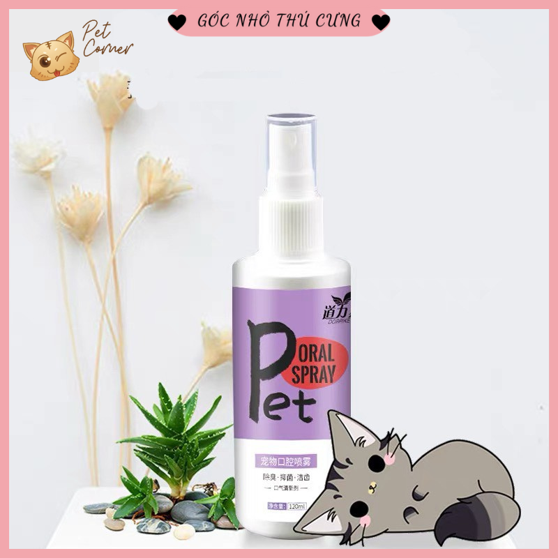 Xịt thơm miệng cho chó mèo Borammy 100ml (Xịt khử mùi, hơi thở thơm mát cho thú cưng)
