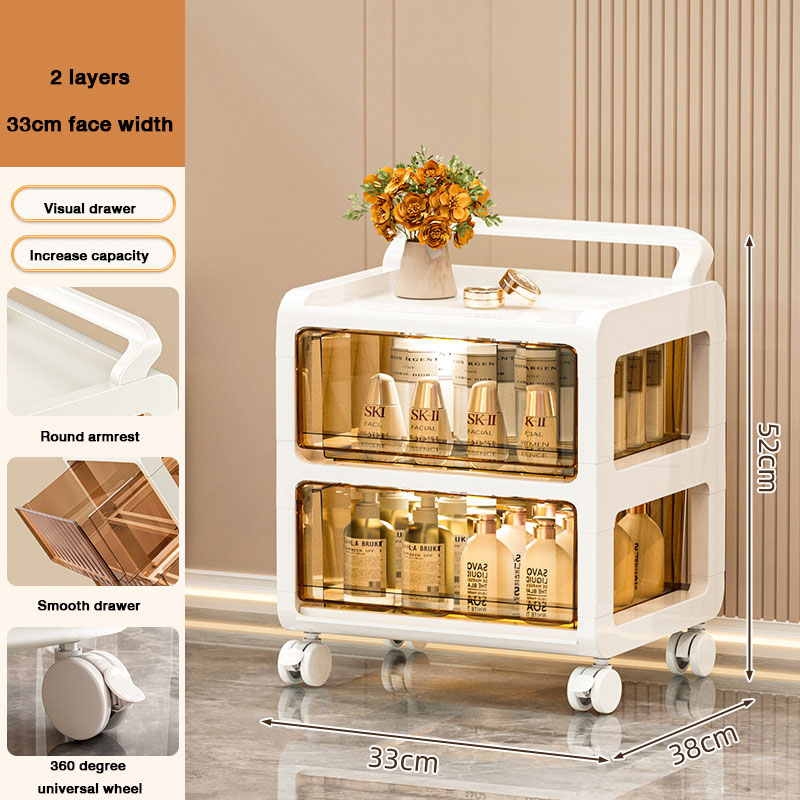 Drawer-type snack cabinet office storage cabinet with pulleys under the table storage cabinet cosmetics toy storage trolley