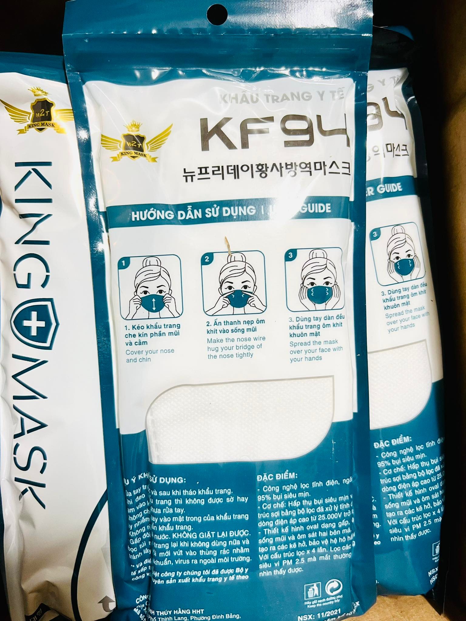 kHẨU TRANG 4 LỚP KF94 KING MASK (1túi 10cai)