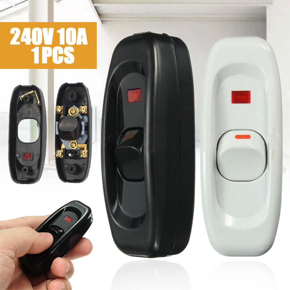 240V 10A Inline ON/OFF Button Table Lamps Desk Light Cord Cable Switch