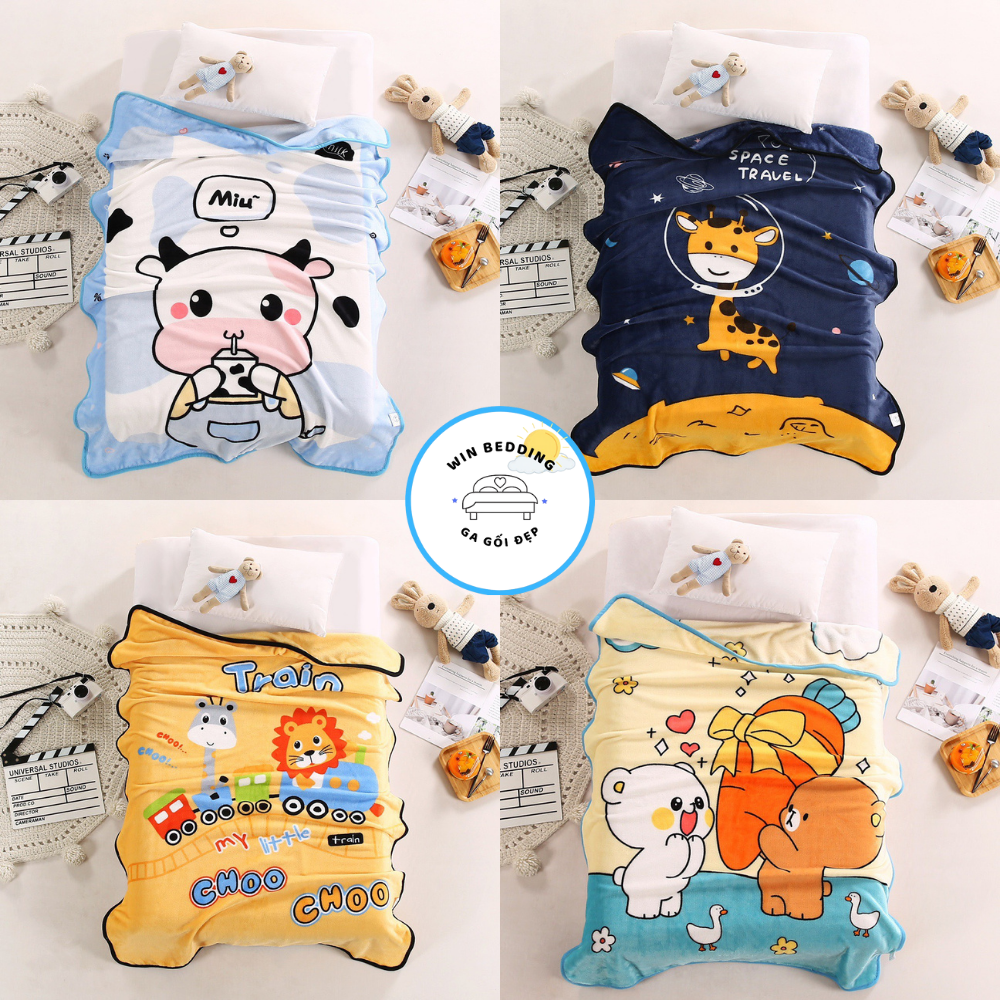 Chăn cừu cho bé Win Bedding, chăn cừu trẻ em 1 lớp 1mx1m4