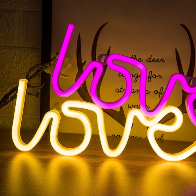 Chữ Love đèn led trang trí sinh nhật dùng pin