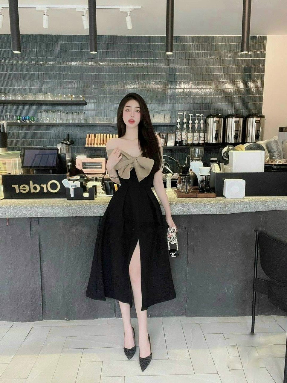 Đầm Xòe Nơ Ngực (có mút) xinh xắn