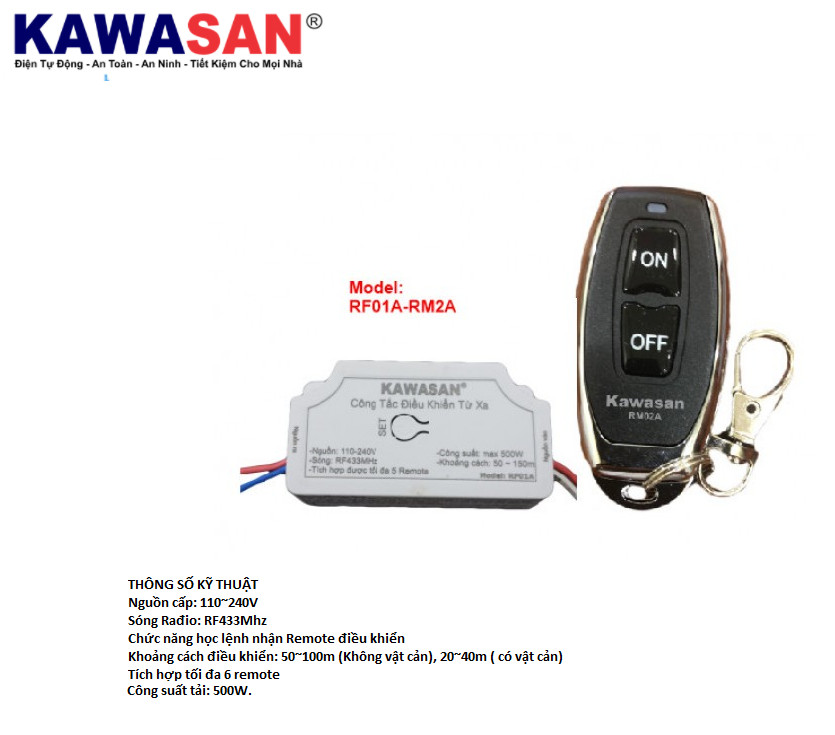 Bộ công tắc điều khiển từ xa RF01A-RM2A