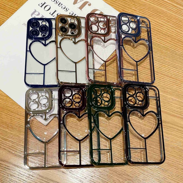 【HZSUNSKY】 Electroplating 3D Love TPU Phone Case For iPhone 15 Pro Max/iPhone 15 Plus/iPhone 14 Plus/iPhone 14 Pro/iPhone 14 Pro Max/iPhone 13 Pro Max/iPhone 12/iPhone 12 Pro Max/iPhone 11 Pro Max