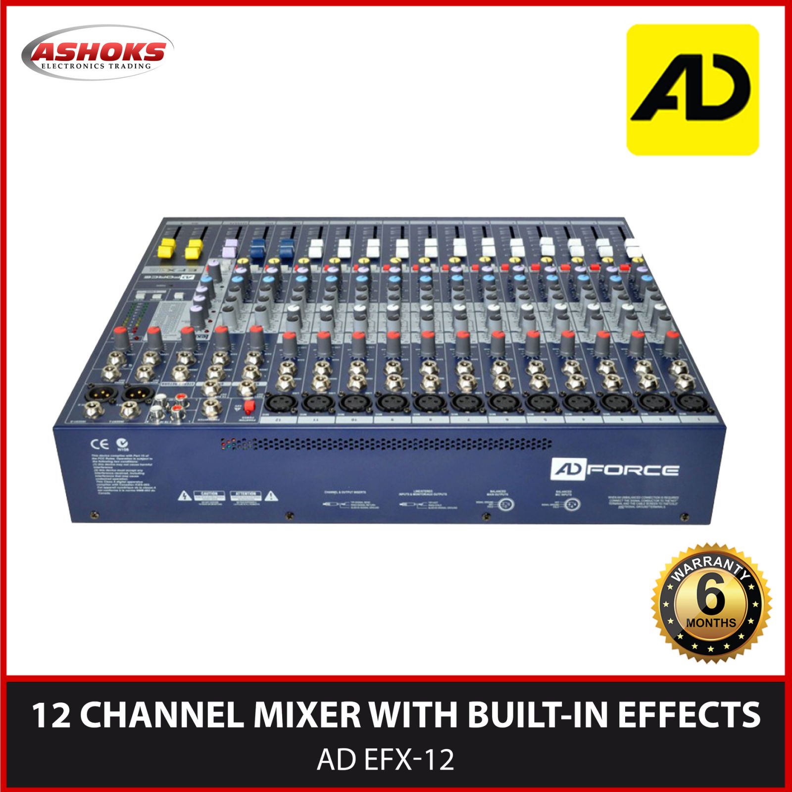 AD EFX 12 Channel Mixer / with BuiltIn Effects / Passive Mixer / Audio