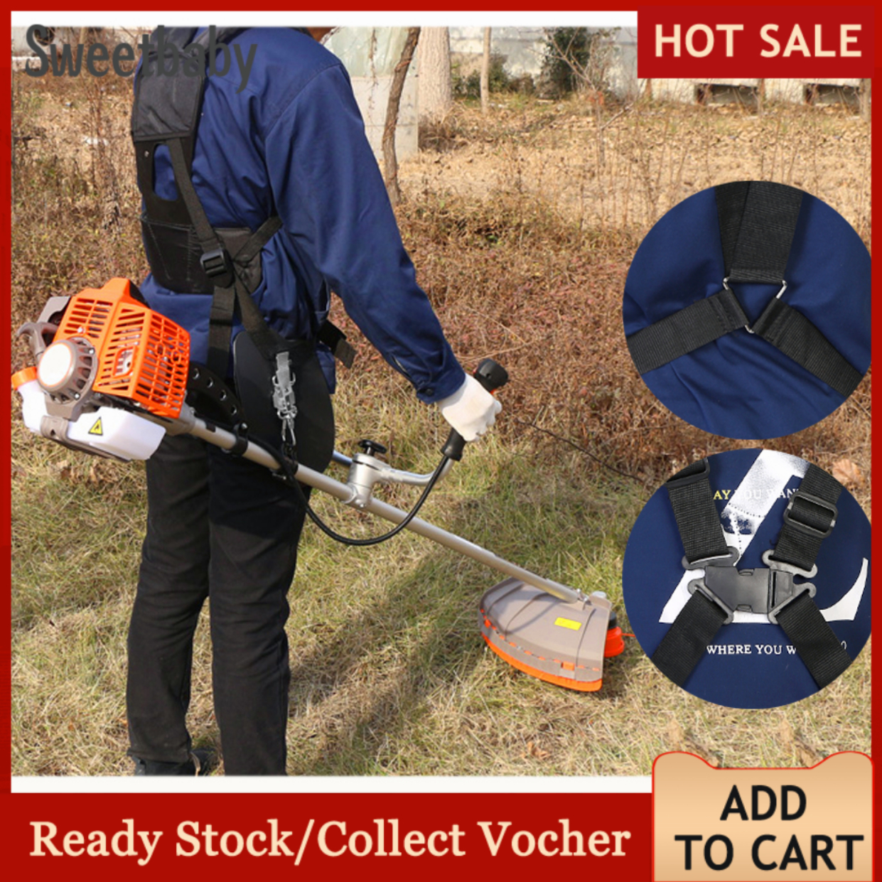 Professional Trimmer Double Shoulder Strap Mower Nylon Belt for Brush Cutter Garden Lawn