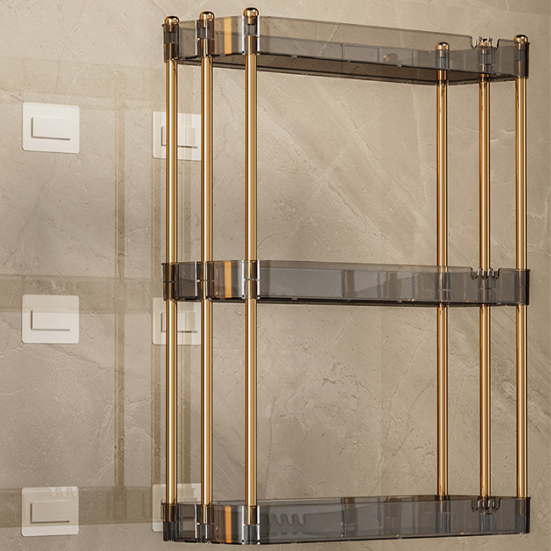Kitchen shelves, wall-mounted non-perforated bathroom storage shelves, multi-layer vanity storage cabinets, cosmetics storage boxes