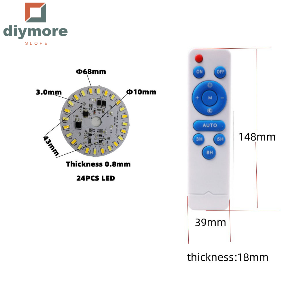 Diymore Đèn LED Năng Lượng Mặt Trời Hai Màu 3.2V 3.7V Hình Tròn Dốc Đèn Trần Năng Lượng Mặt Trời 12W Tấm Điều Khiển Từ Xa Cho Đèn Sân Năng Lượng Mặt Trời