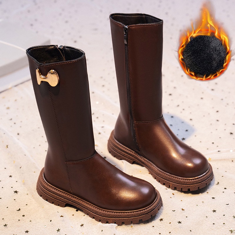 Bốt bé gái boot cao cổ size 26-37 da cao cấp lót nỉ lông siêu ấm nhẹ mềm êm GBG03