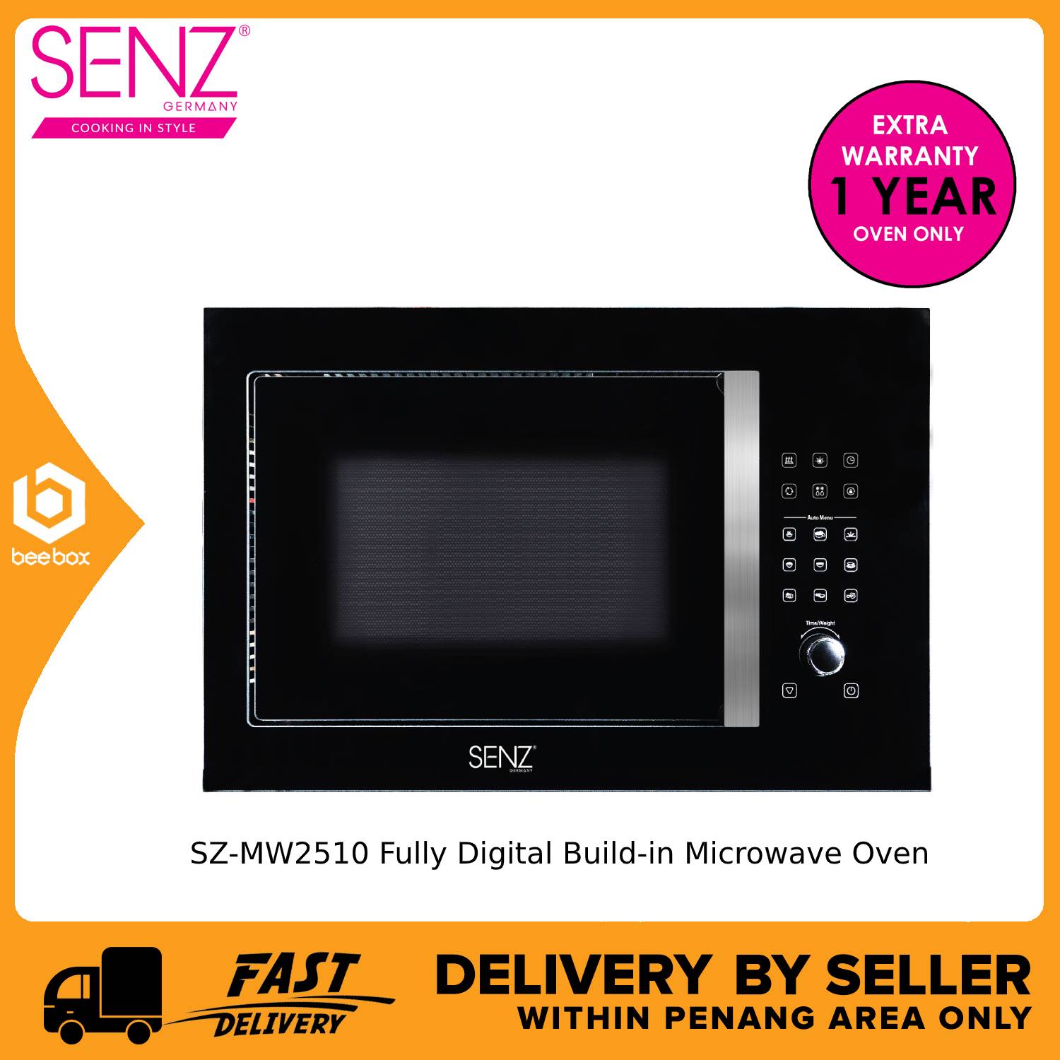 Senz SZMW2510 Fully Digital Buildin Microwave Oven 25L 24Hour Timers