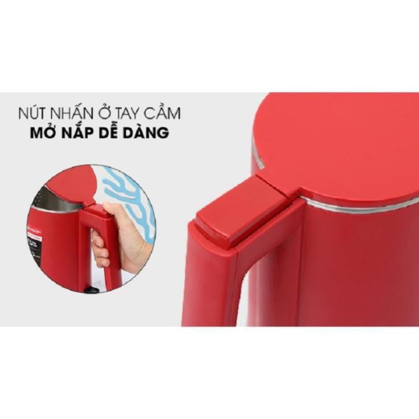 Bình đun siêu tốc Sharp EKJ-10DVPS -RD/BK Inox  304, Dung tích 1Lit- Bảo hành 12 tháng