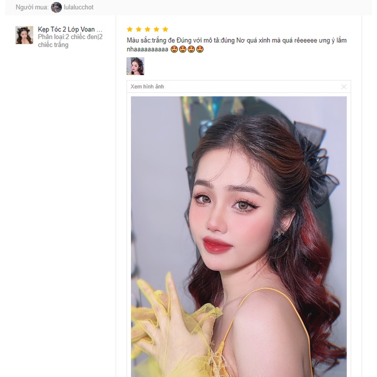 Kẹp Tóc 2 Lớp Voan Lưới Tiệm Thêu Việt