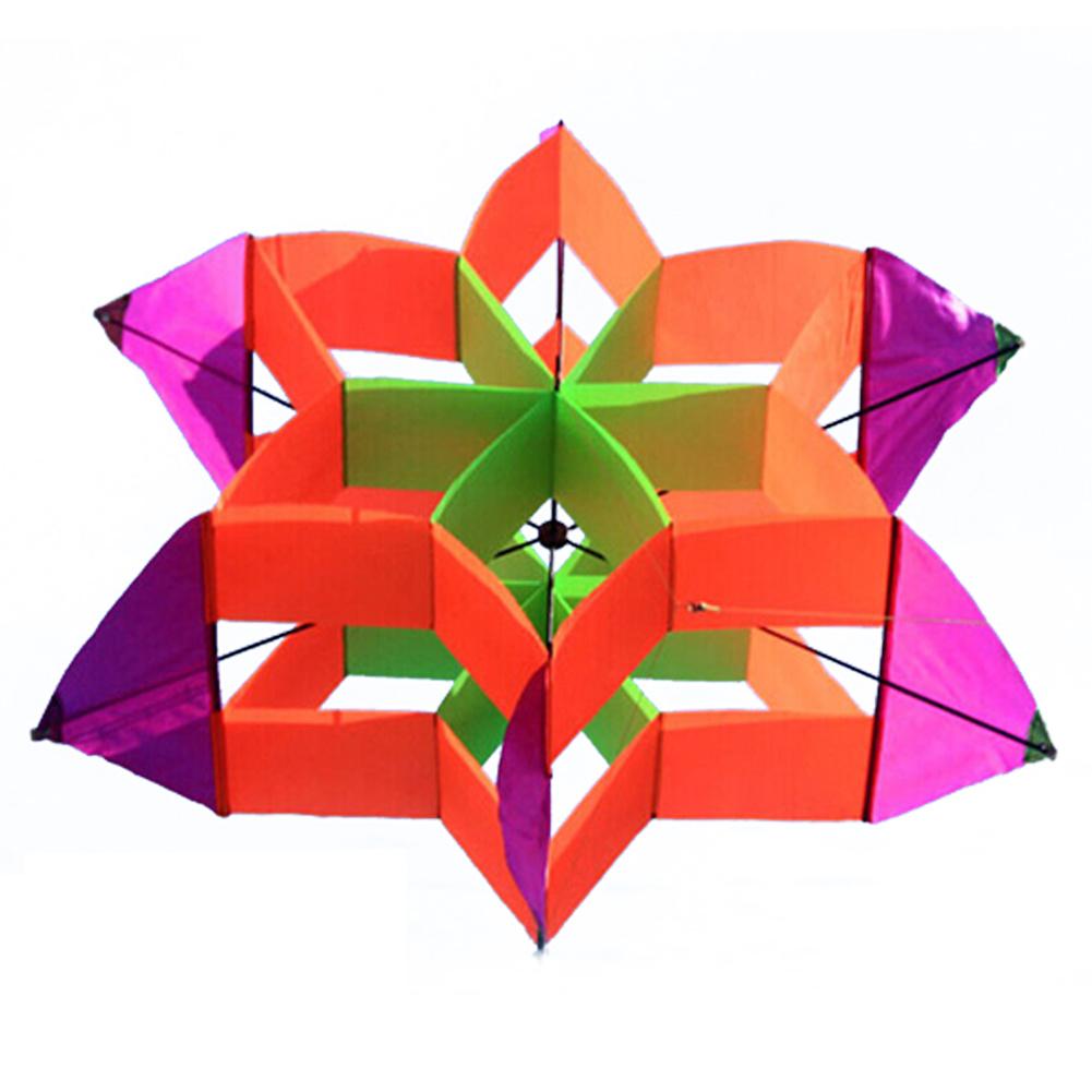 Children's Simple Toys Flying Single Line Kite Single Line Kite Flying Outdoor 3D Colorful Hexagon Plum Blossom Kite
