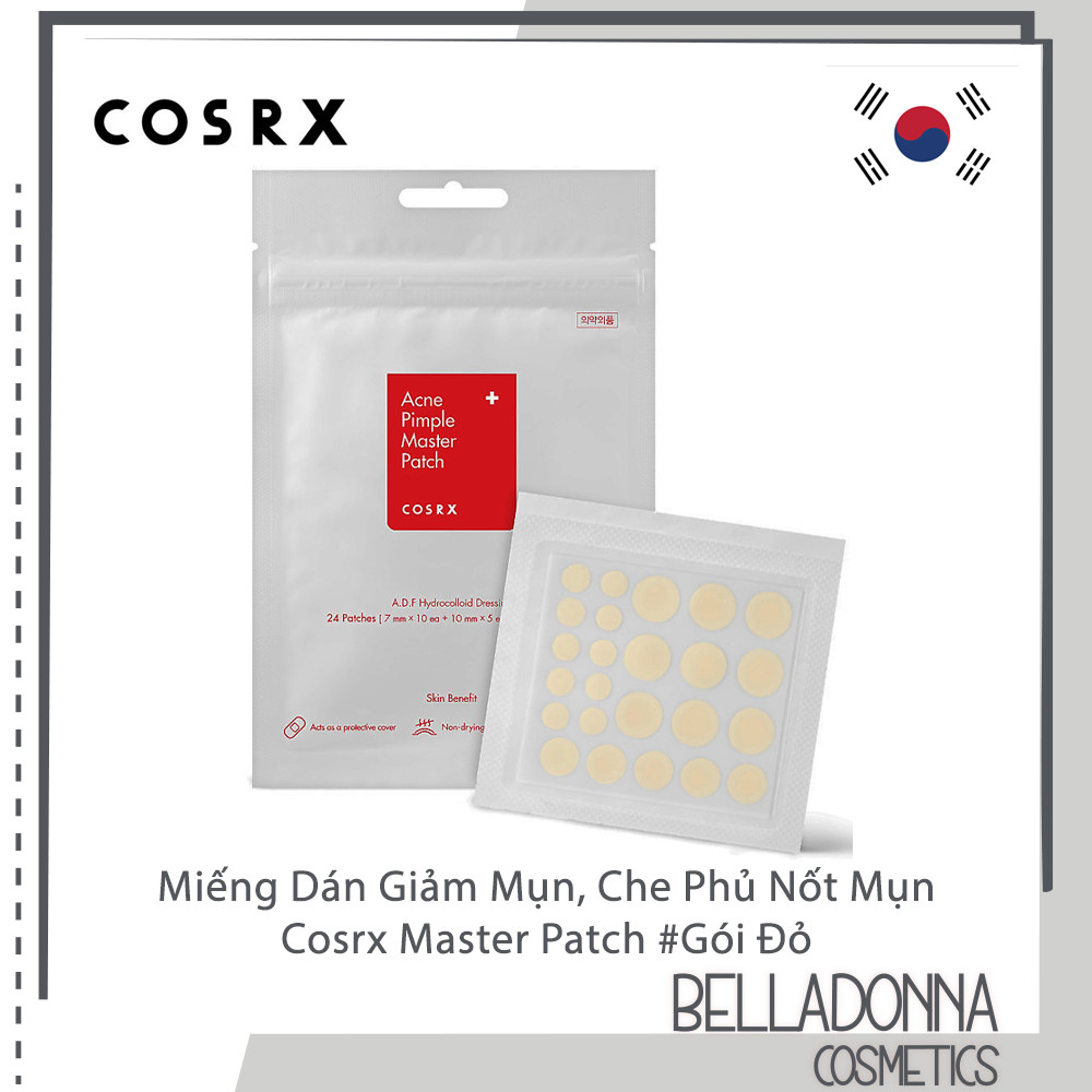 [HCM][ Màu Đỏ ]Miếng Dán Mụn, Che Phủ Nốt Mụn Cosrx Acne Pimple Master Patch (Gồm 24 miếng dán)