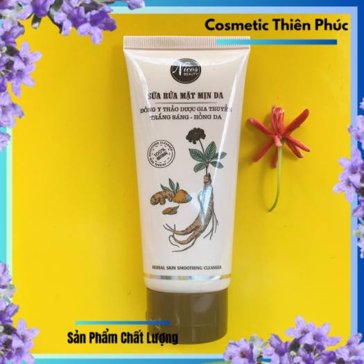Sửa rửa mặt Thảo Dược Gia Truyền Nhân Sâm Nicos 80ml khử mụn thâm , trắng mịn da , se khít chân lông