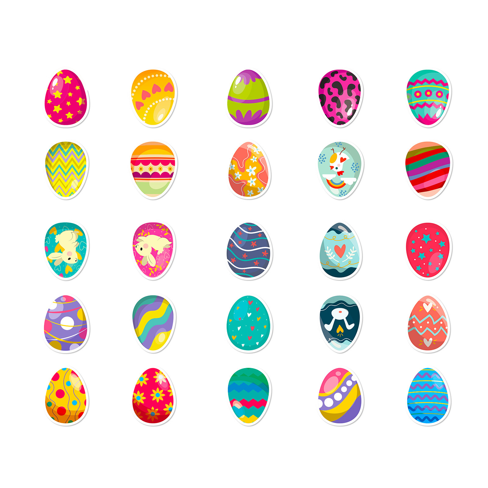 Waterproof Easter Stickers Easter Eggs Stickers Colorful Easter Egg Stickers Waterproof Decals for Water Bottles Laptops Skateboards Diy Festival Decoration