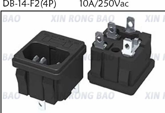 IEC 320 C13 C14 AC Inlet Power Plug Socket 250V 10A Fuse Red Lamp ...