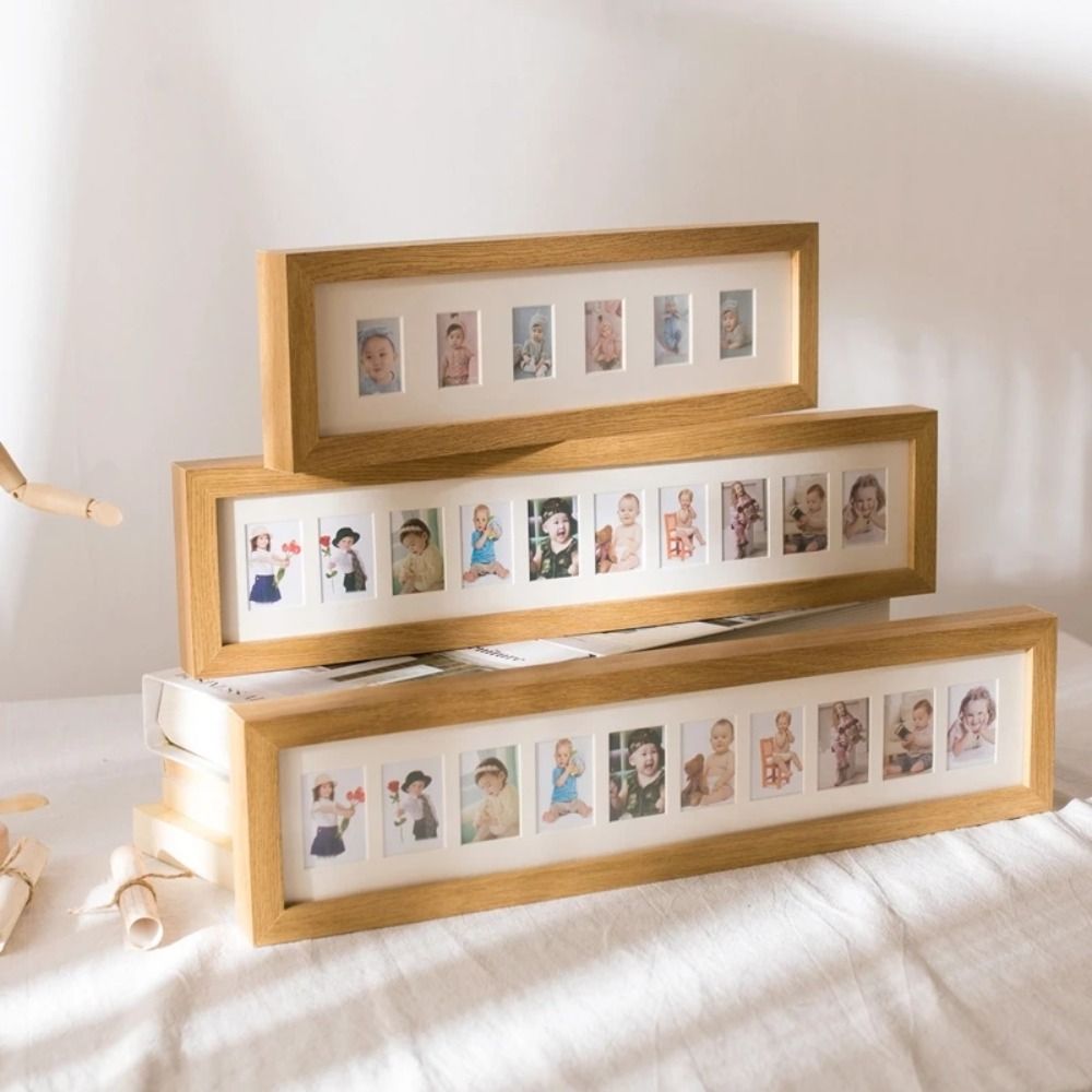 Desktop Ornament Wooden Baby Growth Photo Album Frame Mini Creative ...