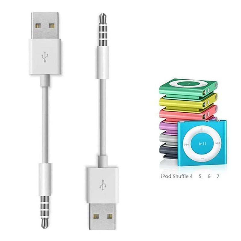 【Exclusive Limited Edition】 MP3 Charging Cable 3.5mm to USB Power & Data Sync Compatible with iPod Shuffle Generations