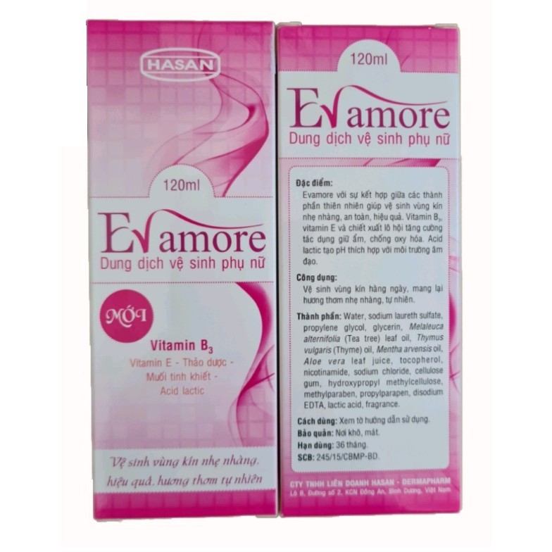 DUNG DỊCH VỆ SINH EVAMORE CHAI 120ML