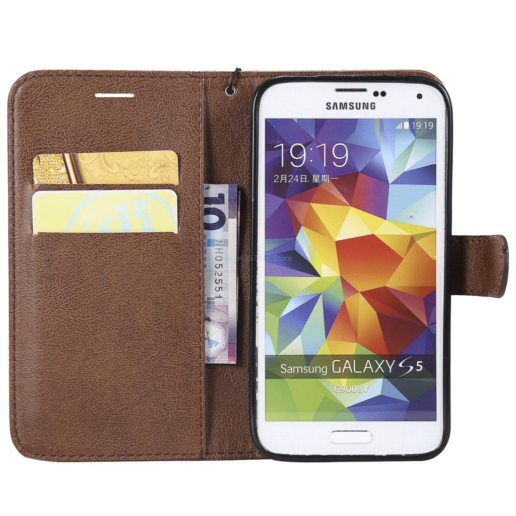 Flip Case for Samsung Galaxy S5 S 5 Neo S6 S7 Edge S8 S9 S10 S20 S21 Plus Solid color Leather Cover Wallet Case SM-G903F G900H.