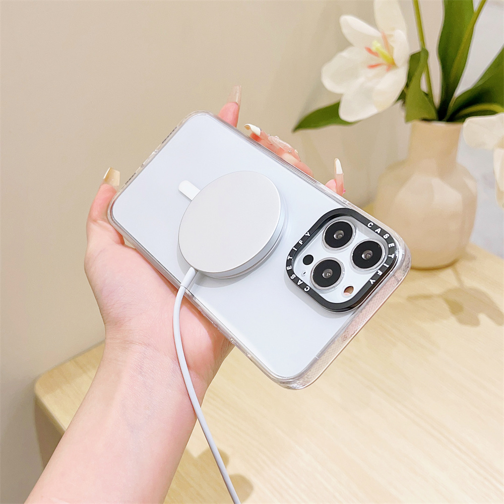 Crystal Clear Magsafe Case for iPhone 15 14 13 Pro Max Hard Acrylic Case Protective Wireless Charge Support Anti-Impact Cover