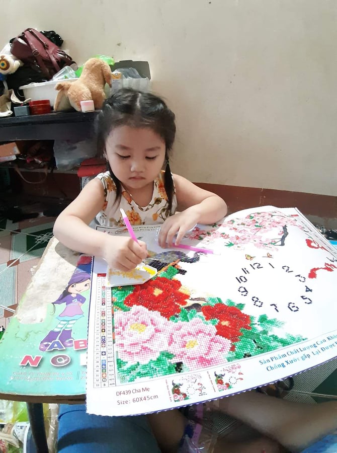 TRANH ĐÍNH ĐÁ 5d tự làm CHA MẸ VS260 (90X55)
