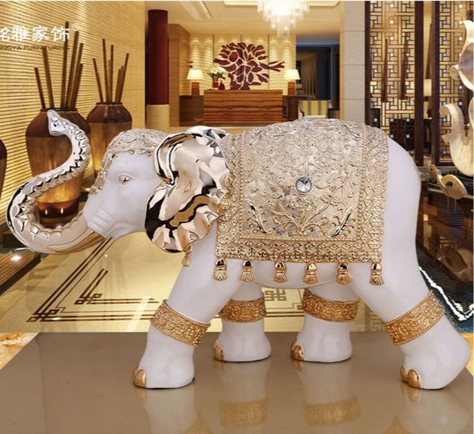 Thailand elephant statue gift craft resin animal statue table