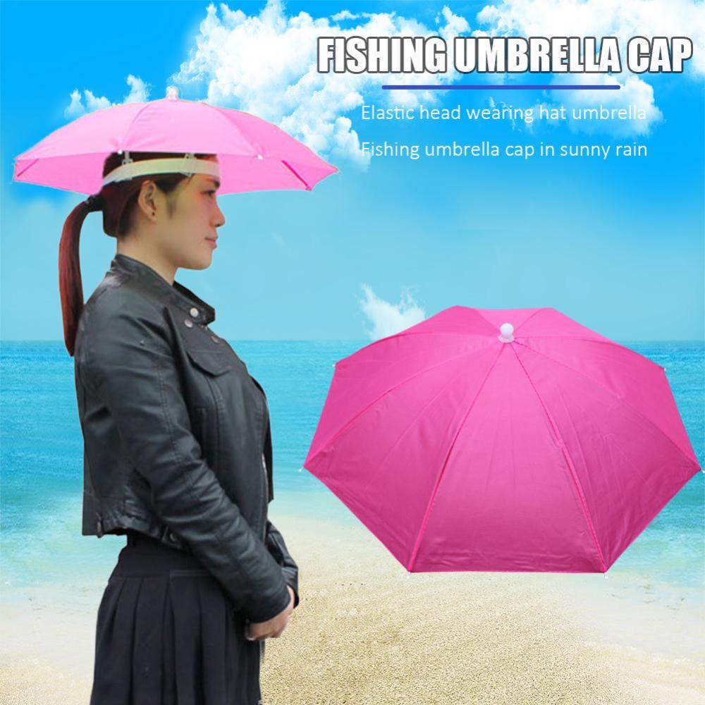 Rain Umbrella Hat Folding Adjustable Anti-Sun Rain Cap UV