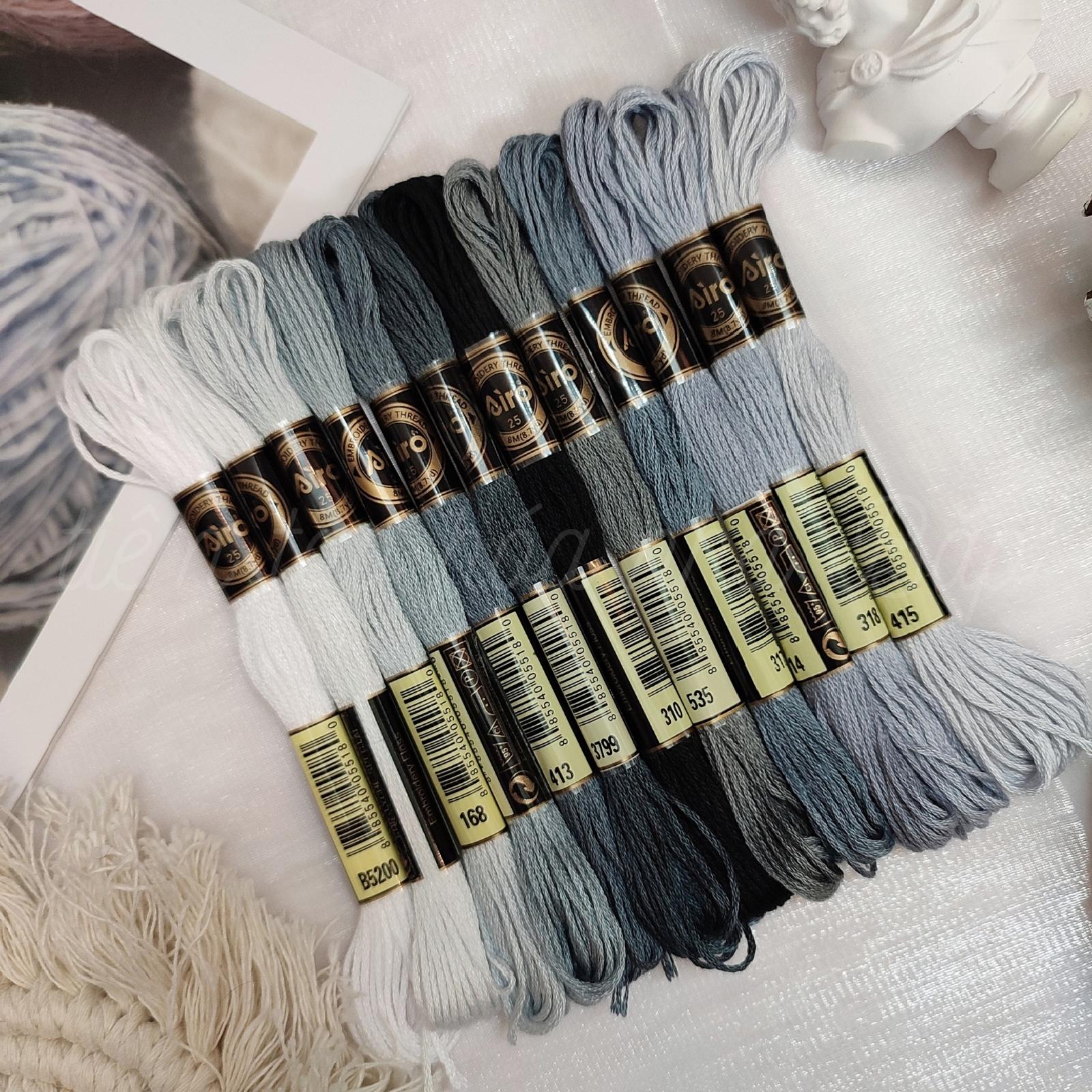 Set Chỉ Airo Tông Xám