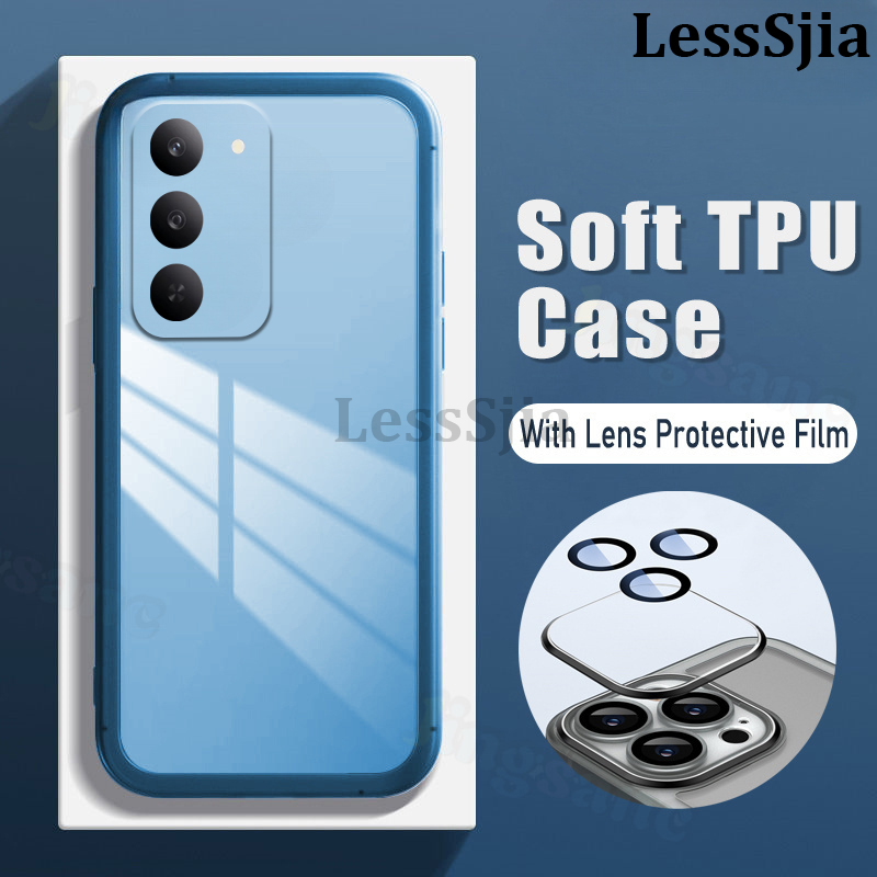 Phone cover Realme C75X C75 14X Back case Camera Protection Semi Transparent Soft Silicone Shockproof with Lens Protector Films for Realme 14X C75 C75X Phone cases.