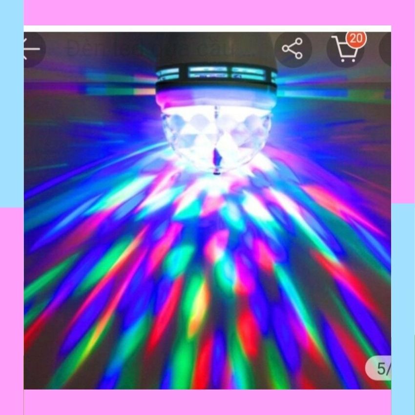 Bóng đèn led trang trí vũ trường gia đình xoay - 7 màu đui e27 dùng làm đèn trang trí