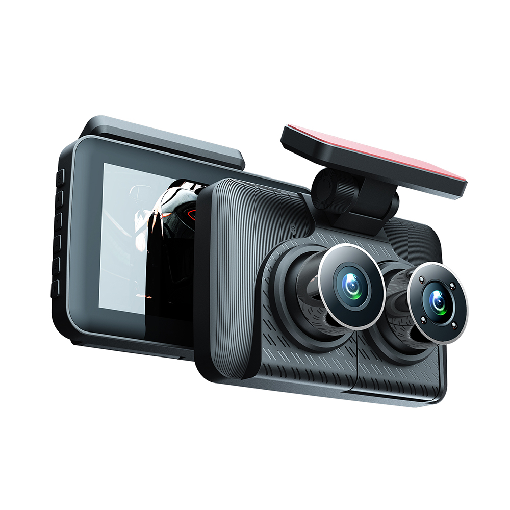 Aumotop Dash Camera with Triple Camera Setup and Night Vision - Front Rear and Inside Recording for Auto Safety