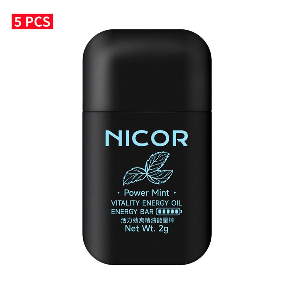 Prettye Nicor Energy Nasal Inhaler Stick Cleansing Nasal Herbal Box Double Hole Refreshing Stick Cool Oil Anti Sleeping Mint Energy Bar Energizing Aromatherapy Nasal Inhaler