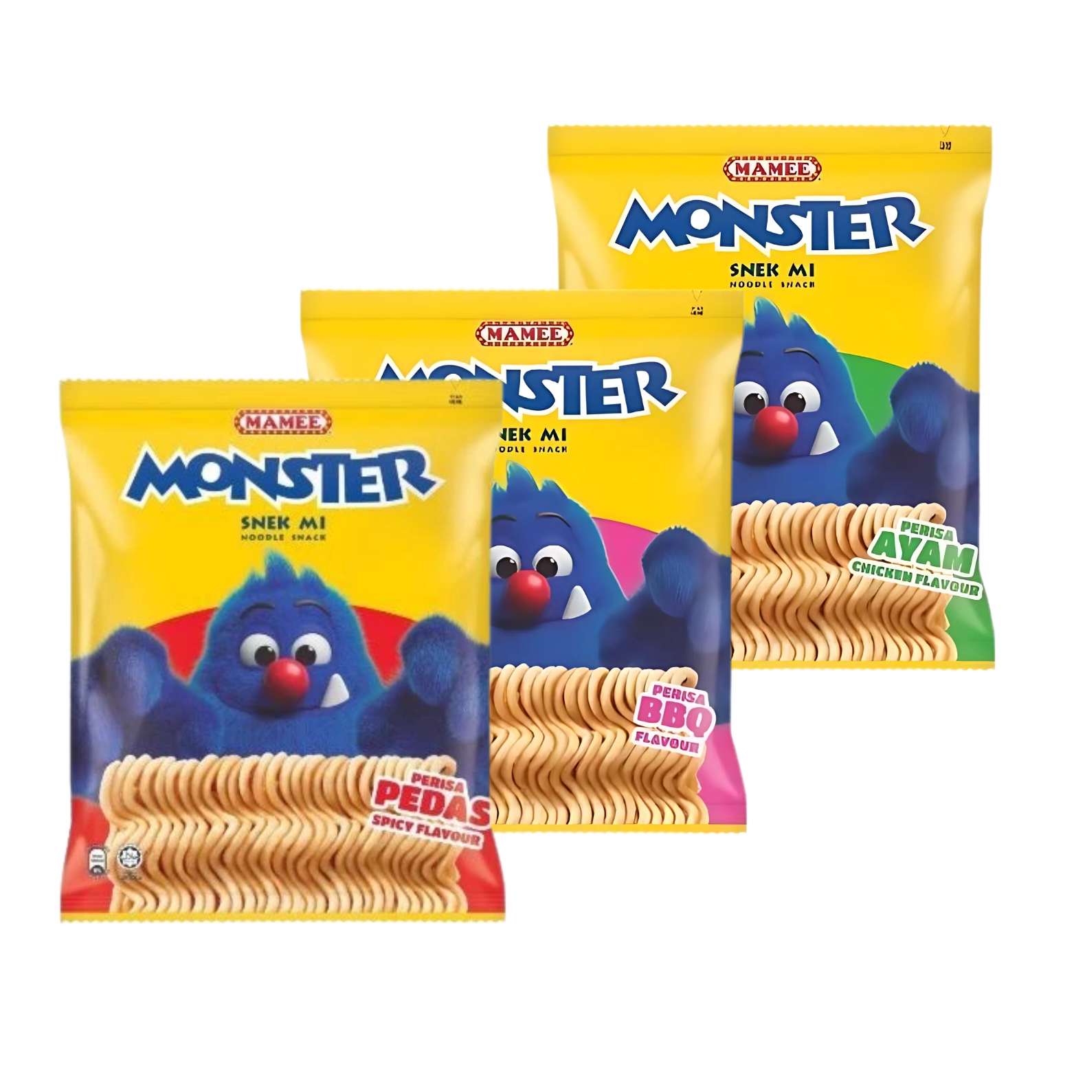 Bundle of 8] Mamee Monster Noodle Snack 25g - BBQ / Spicy