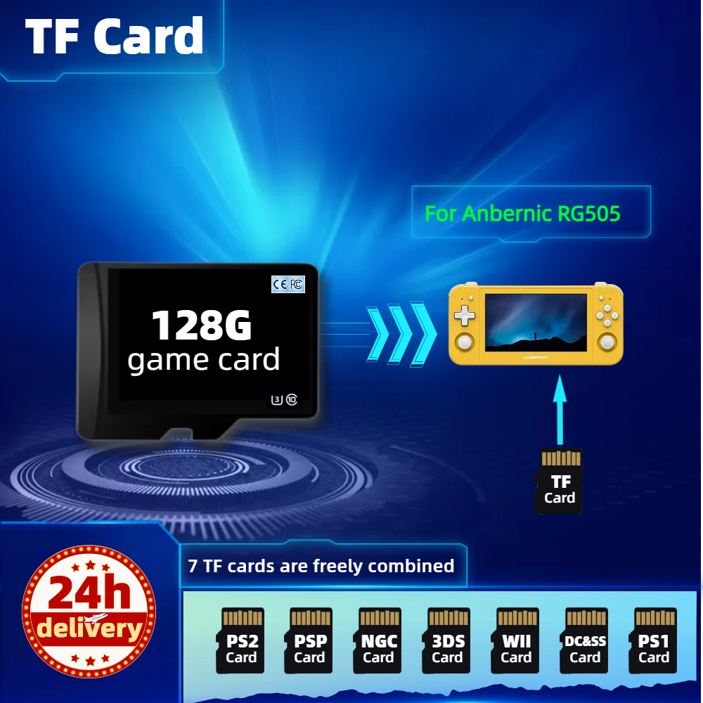 Game Card For Anbernic RG505 Memory Classic Retro TF Europe Version PS2 PSP PS1 Portable Console Handheld 128G RG405v ODIN 2. 