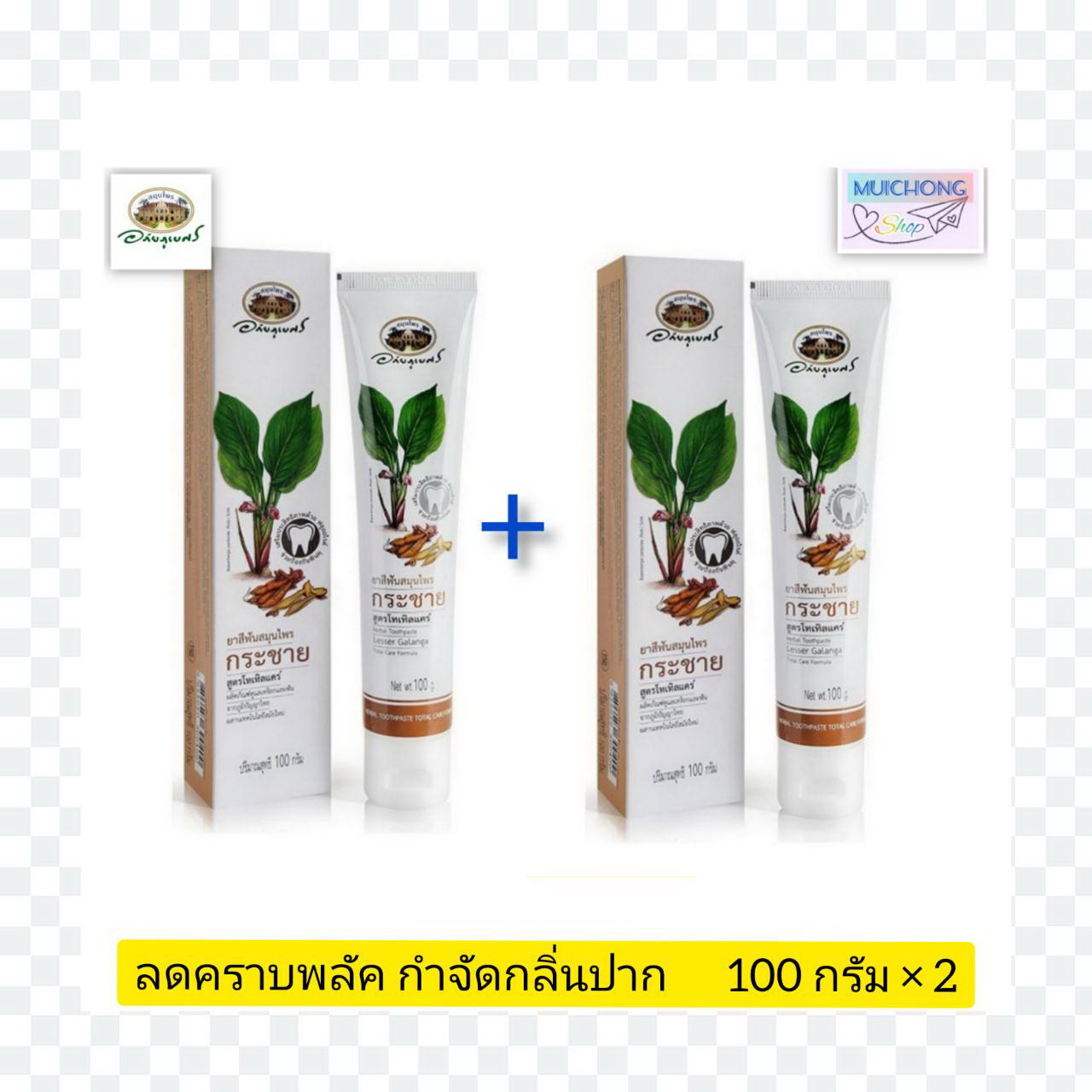 อภัยภูเบศร ยาสีฟัน สมุนไพร กระชาย (100กรัม x 2 กล่อง) ABHAIBHUBEJHR
