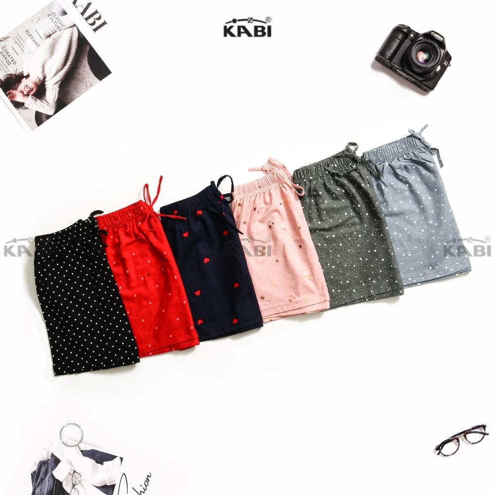 Quần đùi nữ KABI quần short thun cotton quần ngắn mặc nhà mặc ngủ hoa văn thumbnail