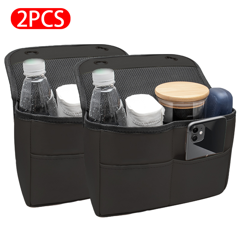 Car Storage Pocket PU Leather Auto Organizer Seatback Hanging Bag