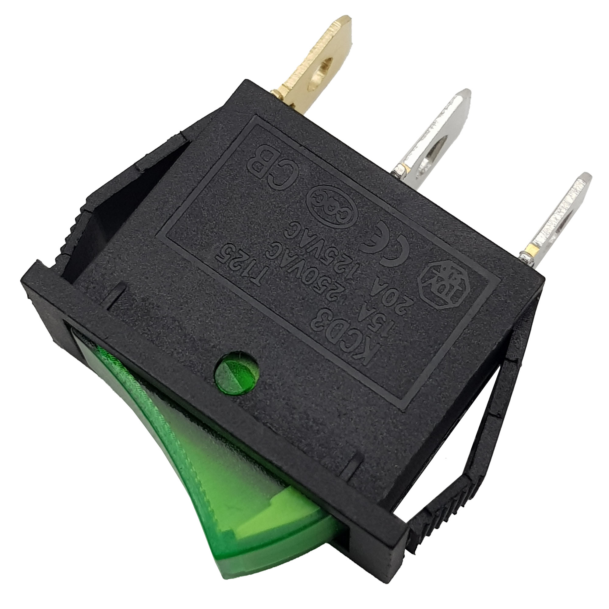 2 Công tắc bập bênh có đèn KCD3-101N (xanh)
