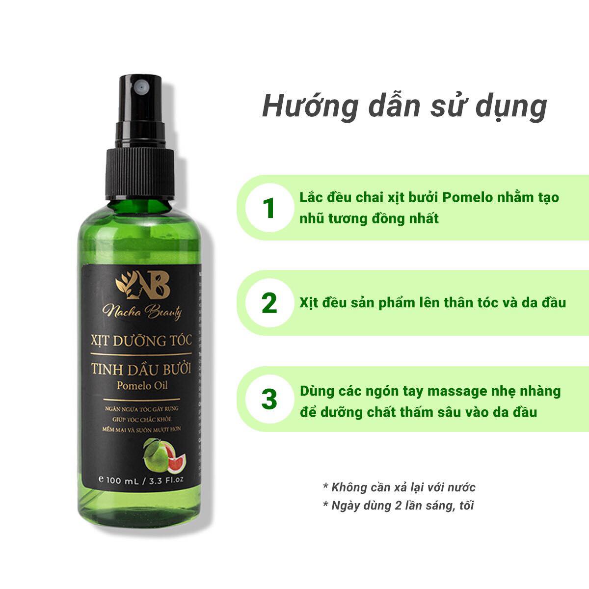 [HCM]Xịt tóc bưởi dưỡng tóc Pomelo trị rụng tóc kích thích mọc tóc 100ml