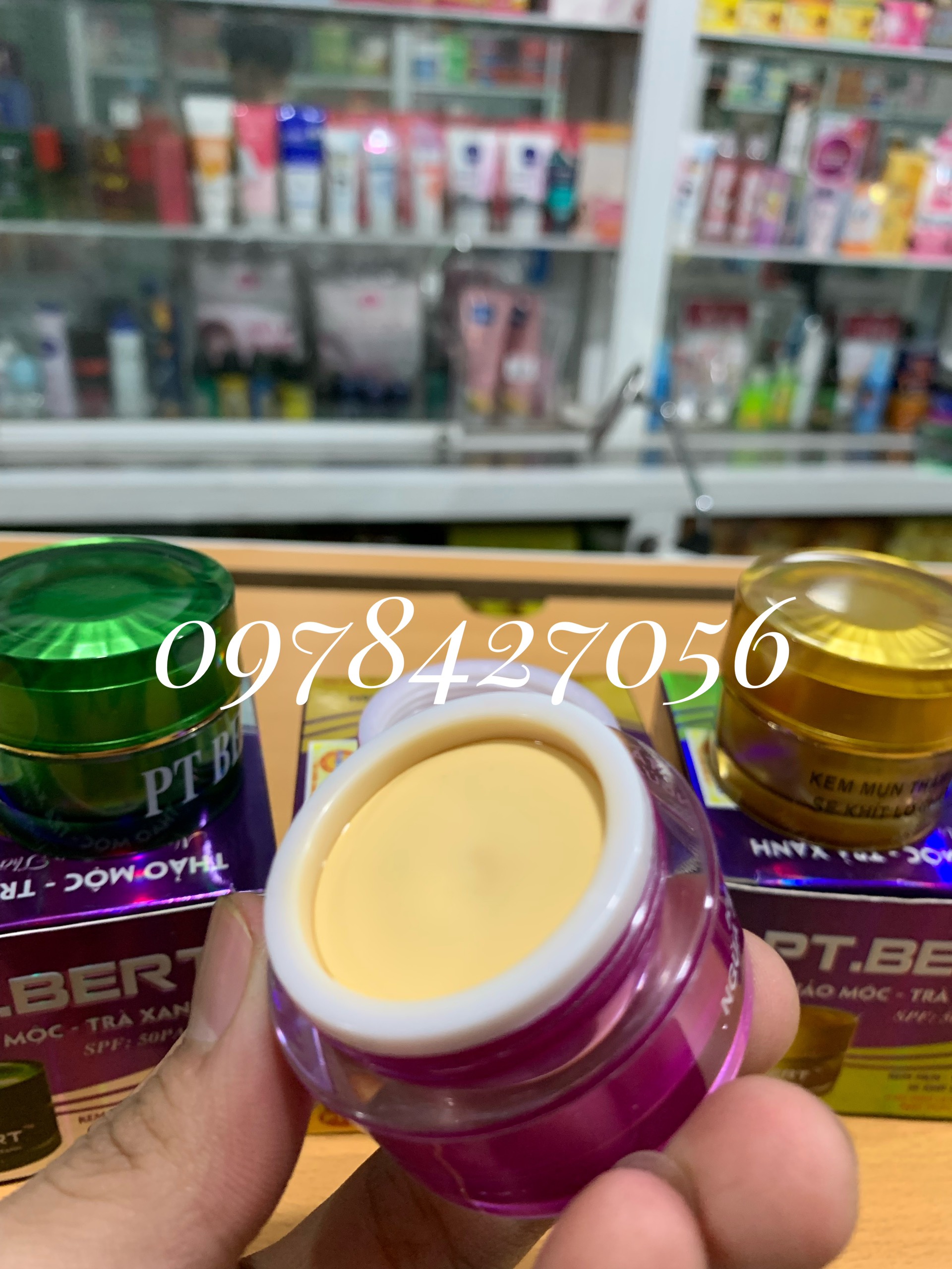 kem thảo mộc trà xanh PT.BERT trắng da-mụn-nám (3 màu)