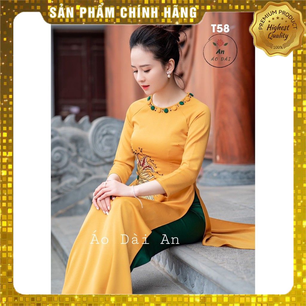 GIẢM GIÁ Áo dài may sẵn thêu thủ công