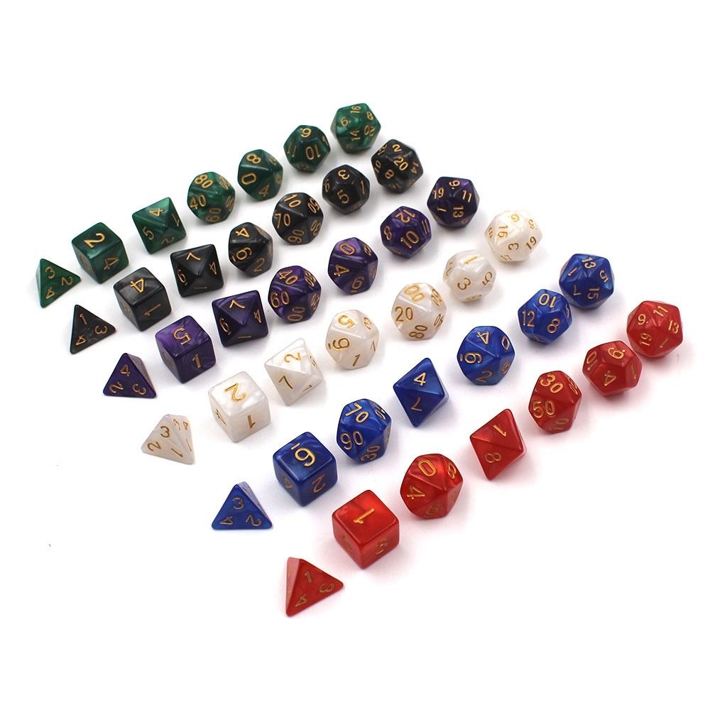 Khá MJ 7 cái/Bộ trò chơi trên bàn DND DICE D4 D6 D8 D10 D12 D20 7-Die xúc xắc đa diện nhiều mặt Acrylic trò chơi xúc xắc trpg DND