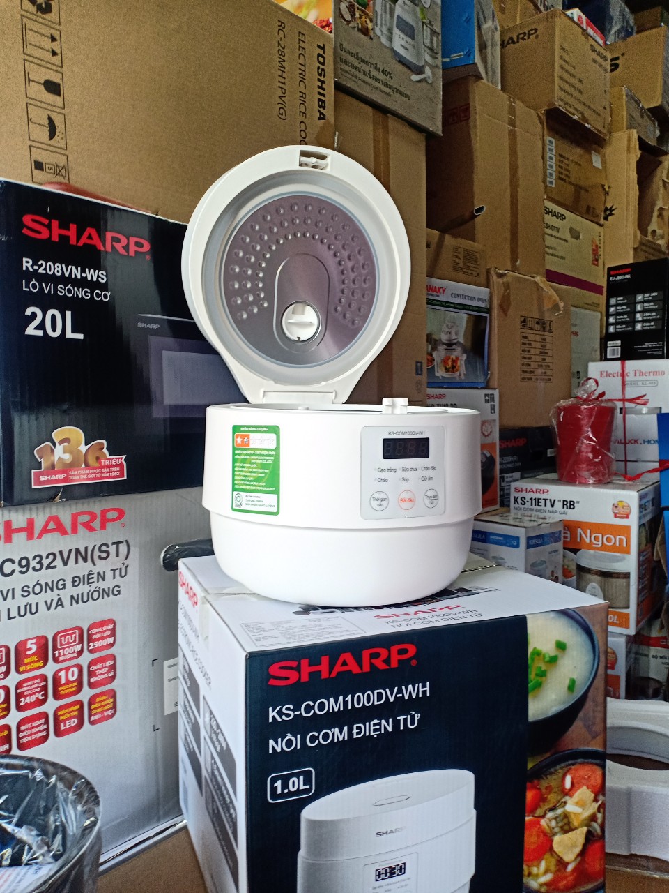 NỒI CƠM ĐIỆN TỬ SHARP KS-COM100DV-WH